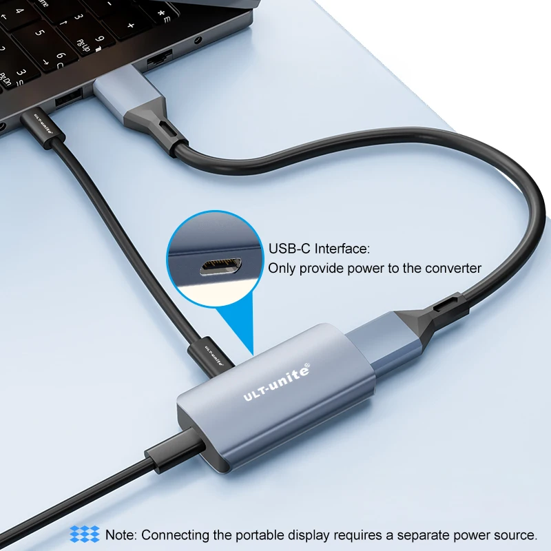 HDMI to Type C Converter 4K60HZ HDMI to USB C Adapter AR Glasses Accessories for RayNeo, XREAL Air, Rokid Air, Switch,Steam Deck