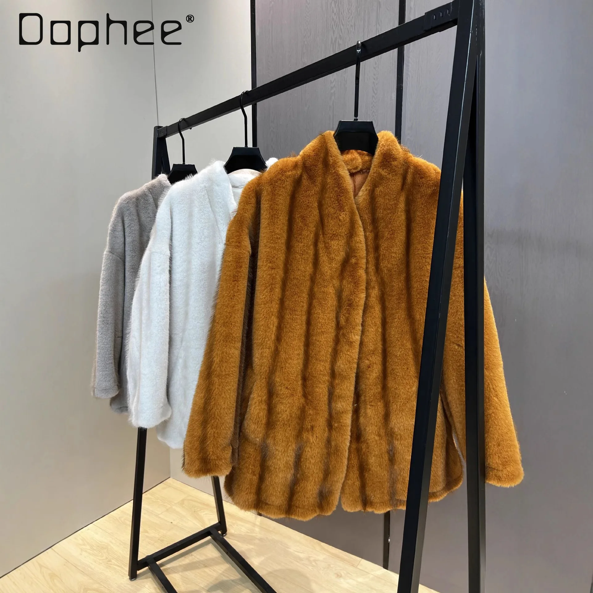 

Faux Mink Fur Coat for Women Winter New Loose Elegant Age-Reducing Thickened Warm Fur Integrated Winter Coat Women