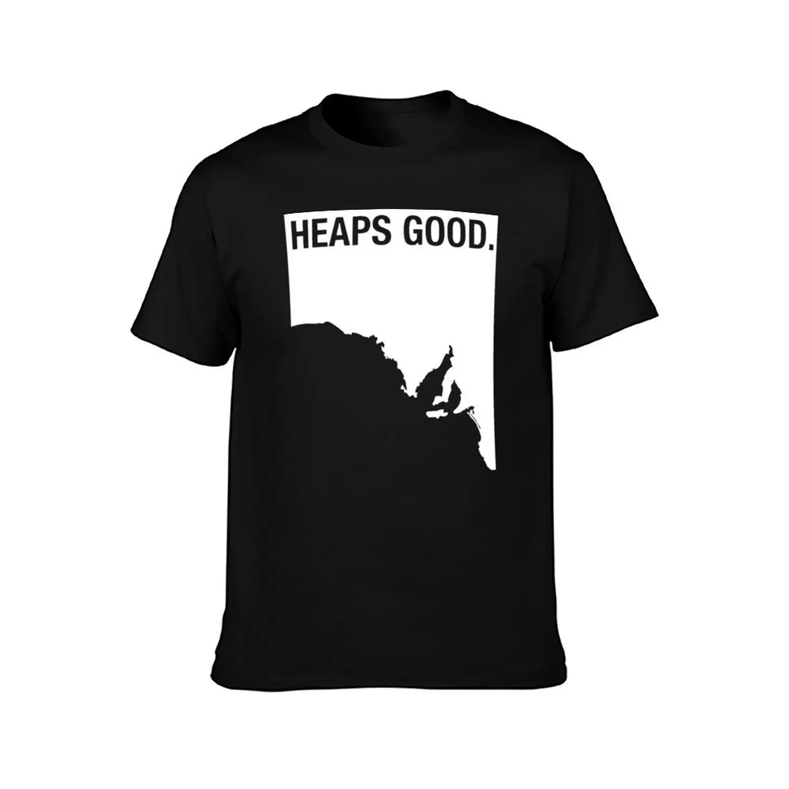 Heaps For Goods Black Tee T-Shirt, Summer Casual Cotton Tee, Oversized Streetwear Tops, Vintage Graphic Print, Unisex Men Women