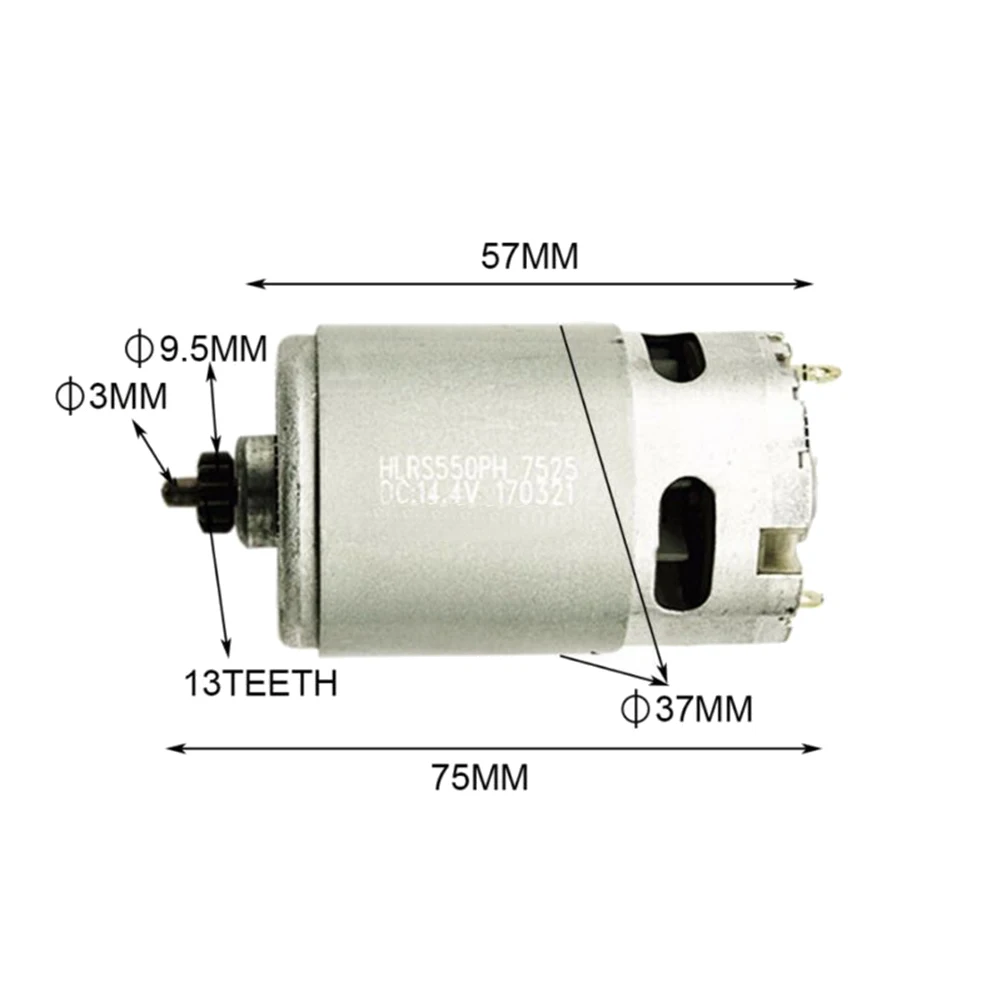 Il motore 14.4V/13 denti sostituisce il motore per BOSCH GSR14.4-2-LI PSR 14,4 Li-2 PSR14.4LI-2 PSR1440LI-2 GSR 14, motore di perforazione