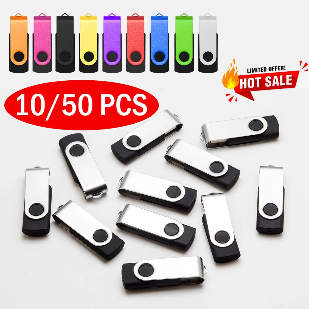 

10/50pcs Wholesale Price Metal Usb 2.0 Flash Drive 4GB 8GB Usb Pendrive 64GB Memory Stick Free Logo Gifts Waterproof U-disk