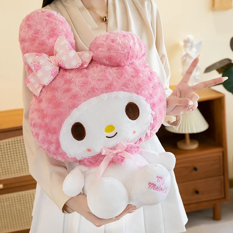 60 cm Kawaii Melody Knuffel Leuke Roze Cartoon Sanrio Gevulde Pop voor Meisjes Grote Zachte Teddybeer Verjaardag Kerstcadeau voor Kinderen