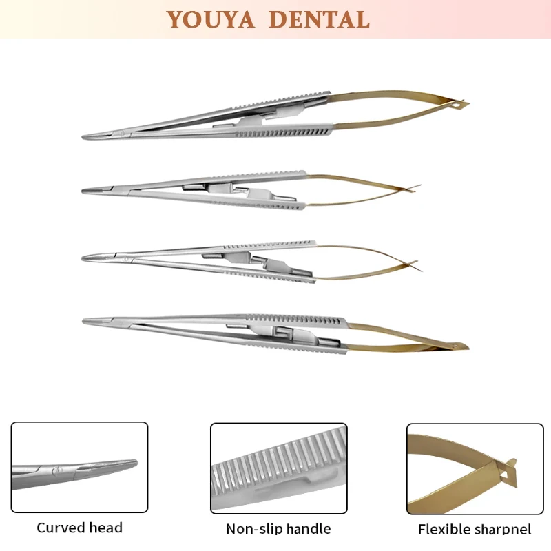 

1Pcs Dental Surgical Orthodontic Implant Castroviejo Needle Holders Tweezers Dentistry Straight Head Needle Holder Dental Pliers
