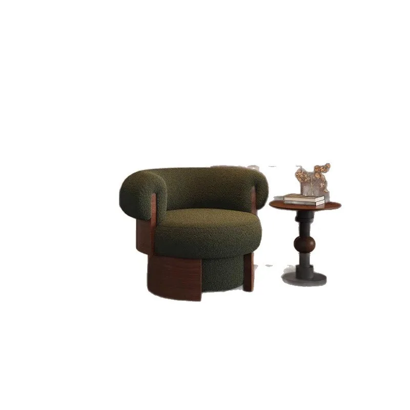 Retro Cream Wind Revolving Single Chair Sofa Chair Designer Extreme Medieval