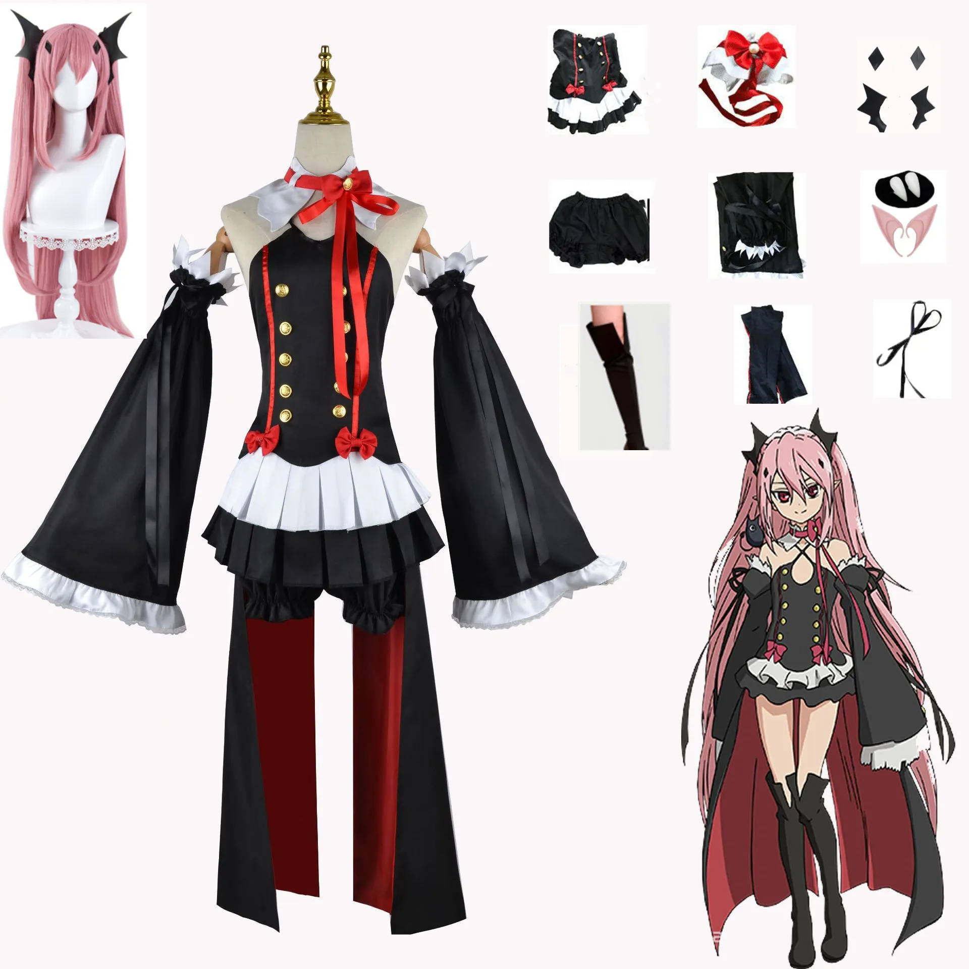 Seraph Of The End Owari no Seraph Krul Tepes Cosplay Costumes Uniform  Anime Witch Vampire Halloween Outfits Clothes For Adult