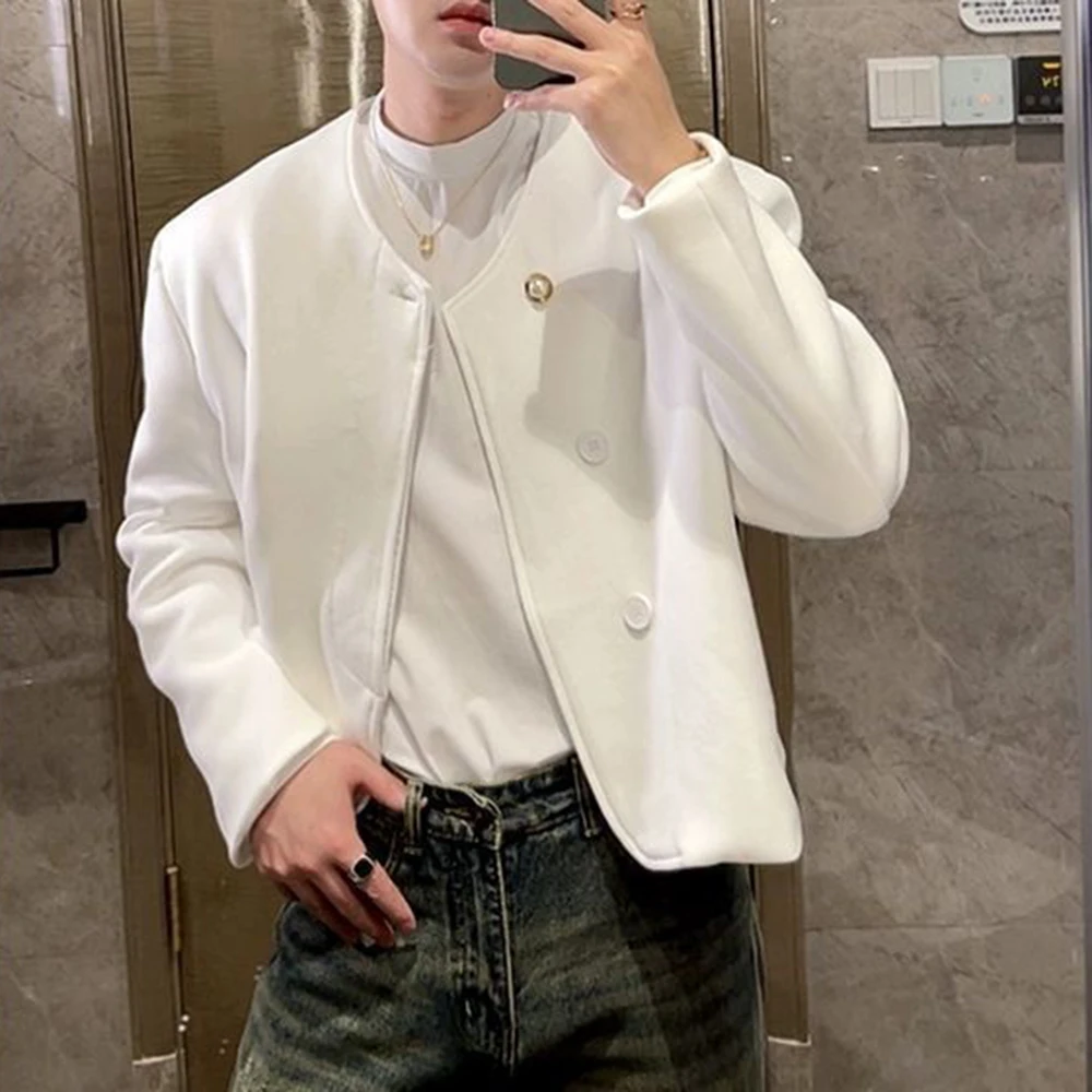 Mens Jackets British Style Casual Suit Jackets Streetwear Fashion Elegant Versatile Trendy Long Sleeve Tops Men'S Clothing 2024