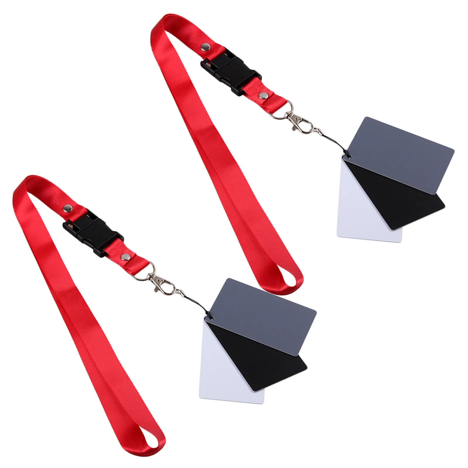 

2Pcs Black Grey White Balance Card Photography Acrylic Exposure Reference Portable with Adjustable Neck Strap for Digital