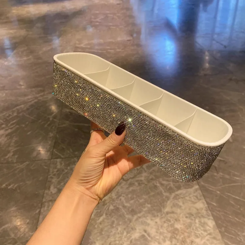 

Популярный настольный ящик для хранения, инкрустированный бриллиантами, ящик для хранения большой емкости для организации косметики