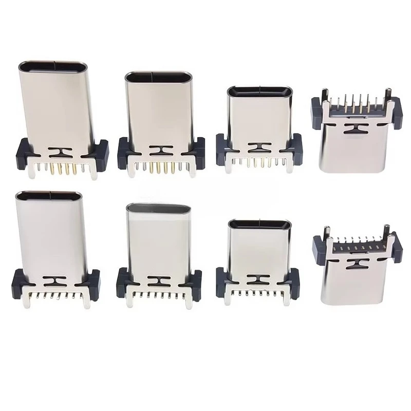 5pcs/Lot Type-C 16Pin Female Socket Vertical Plug-in/SMD USB Charging Interface 8.8/9.3/10.5/13.7mm Height Socket