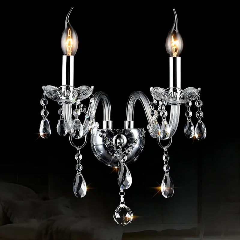 Chandeliers Crystal Transparent Multi 6/8/10 Arms Optional Lustres De Cristal Chandelier LED without Shade Wall Lamp E14 Lustre