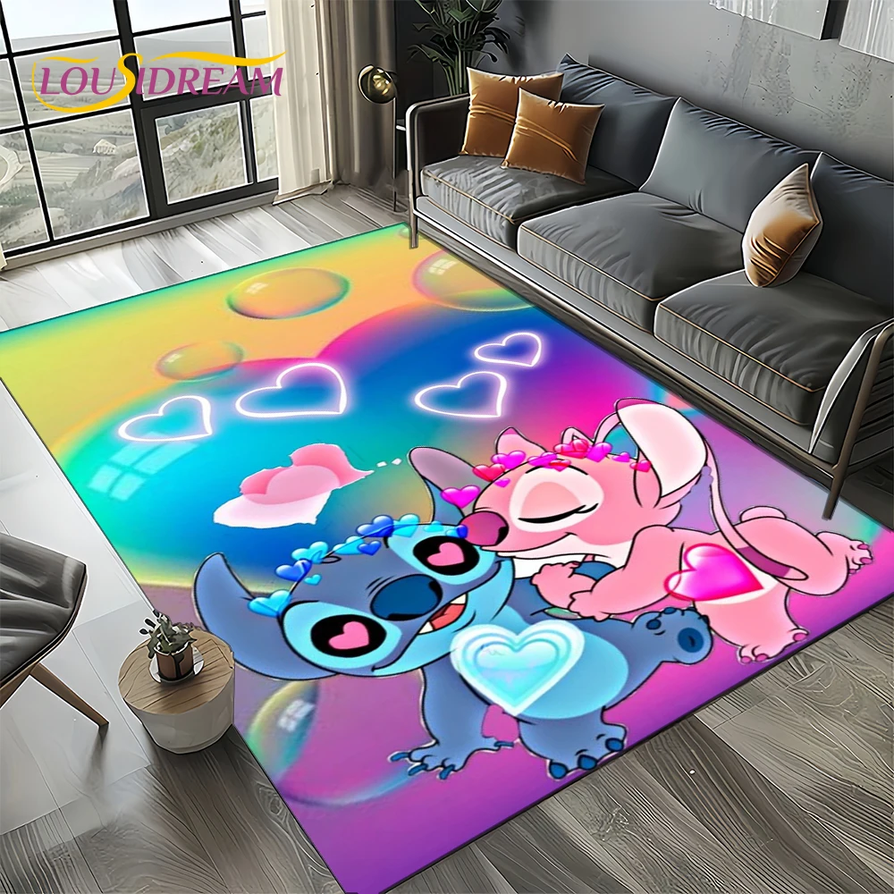 27 Style Cute Stitch Disney Cartoon 3D Carpet Rug for Home Living Room Bedroom Sofa Doormat Decor,Child Non-slip Floor Mat Gifts