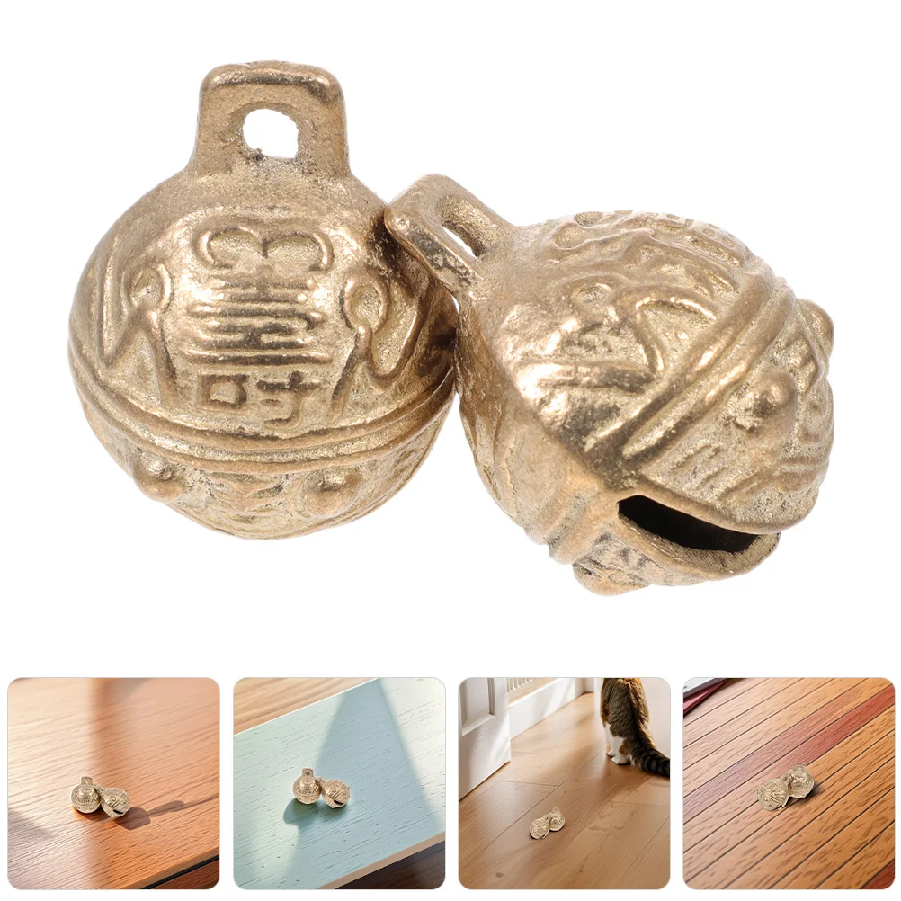 

3Pcs Vintage Copper Bells Pet Collar Charms Decorative Dog Mini Portable for DIY Craft Feng Shui Decor