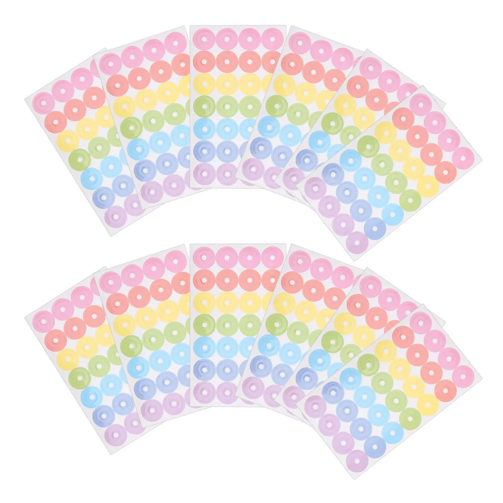 20Sheets Loose Leaf Paper Hole Stickers Binder Hole Protector Patches Self-Adhesive Perforated Punch Hole Stickers Reinforcement