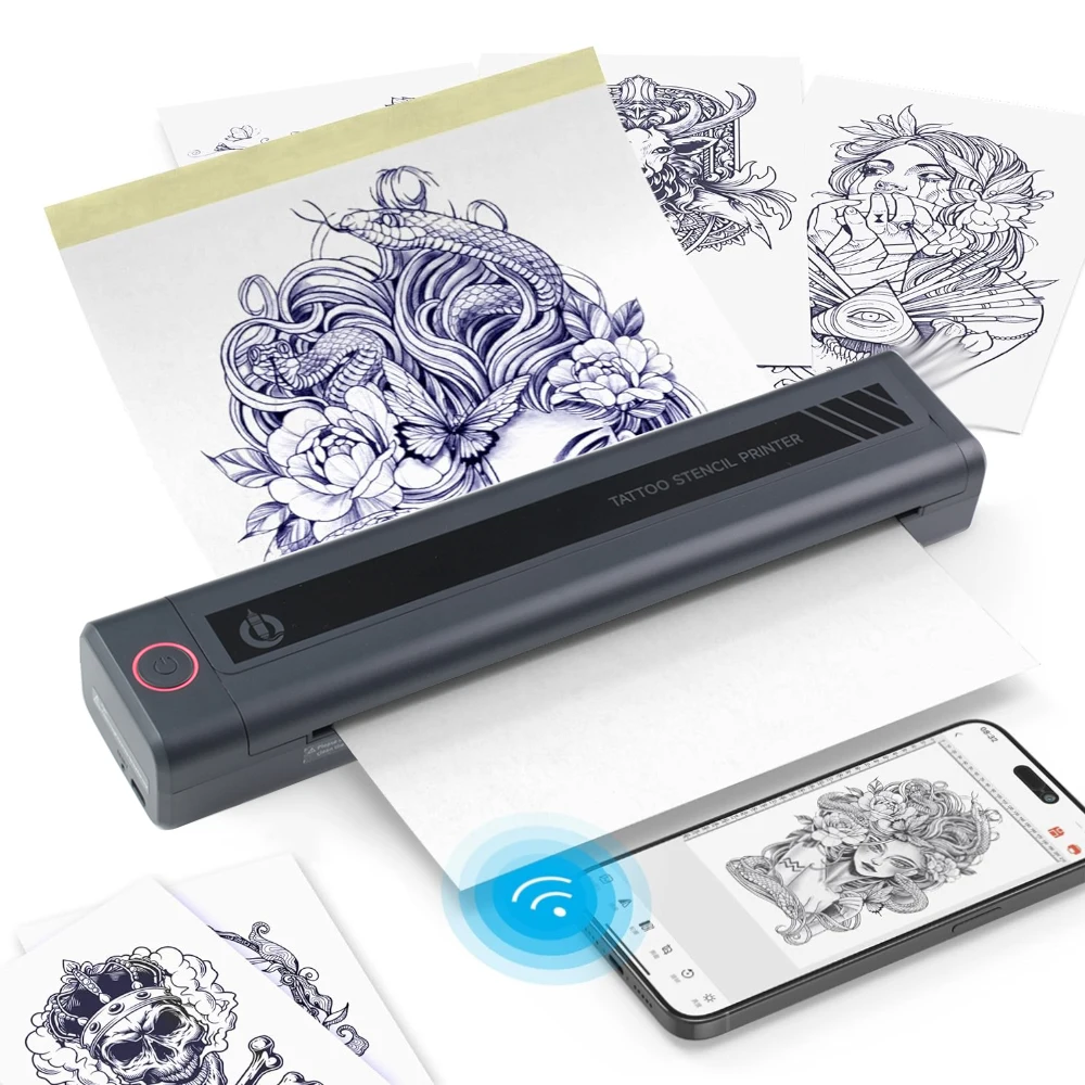 

New Wireless Bluetooth Tattoo stencil Thermal Printer Battery Capacity 2000mAh Compatible with Android & iOS & Windows