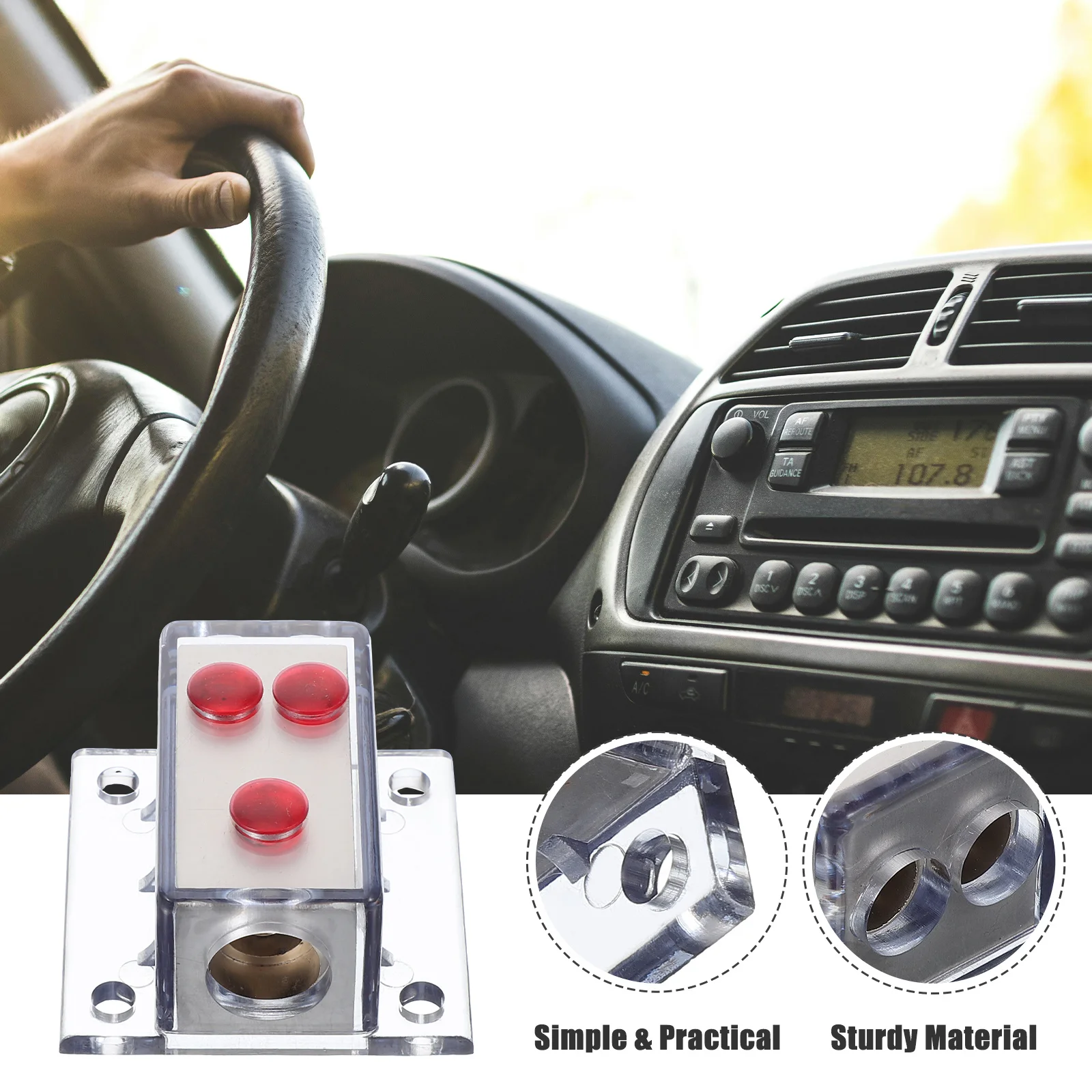 

Power Distribution Block Car Audio Splitter Sturdy Plastic Cover For Amplifier Ground Protection Auto Marine Boat Use