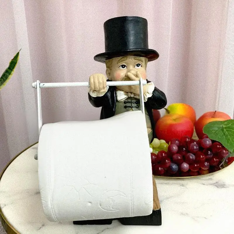 

Creative Gentleman Tissue Holder European American Style Modern Minimalist Home Decor Stylish Character Ornament