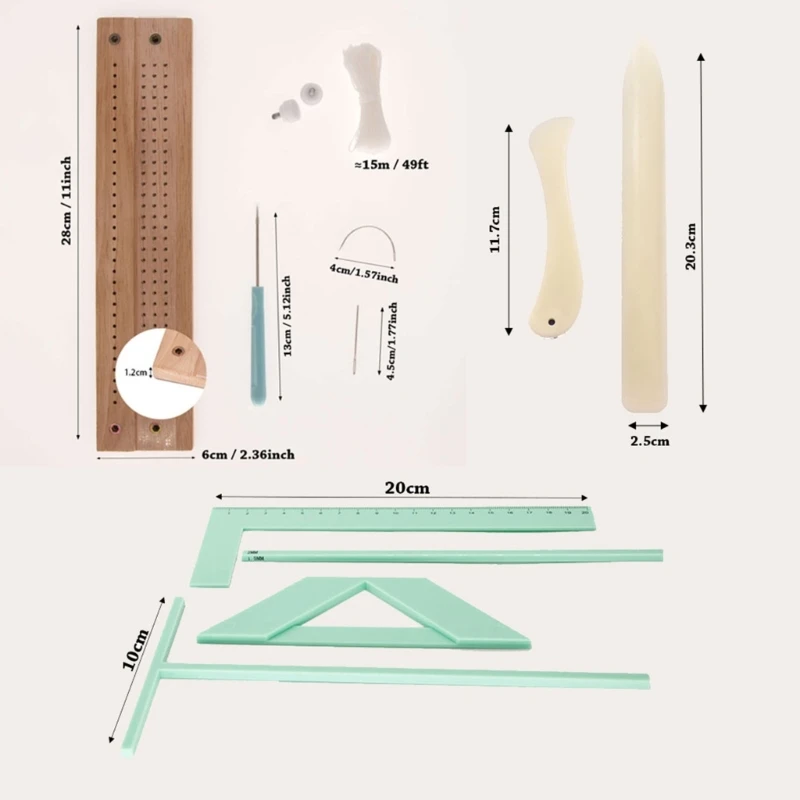 Bookbinding Ruler Binding Tool Sewing Needle and Thread for Bookbinding Project