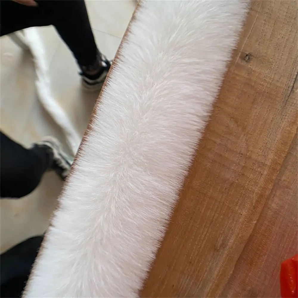 100cm DIY Bastelband aus Kunstkaninchenfell, Zierband, flauschig, zum Nähen von Schal und Kragen, 5cm – Detail 5