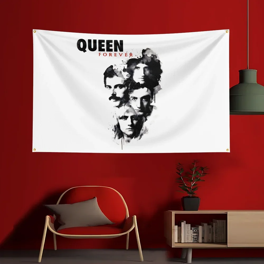 3X5 FT R-QueenS Game Flag Polyester Printed Party Flag for Garage Room Decoration