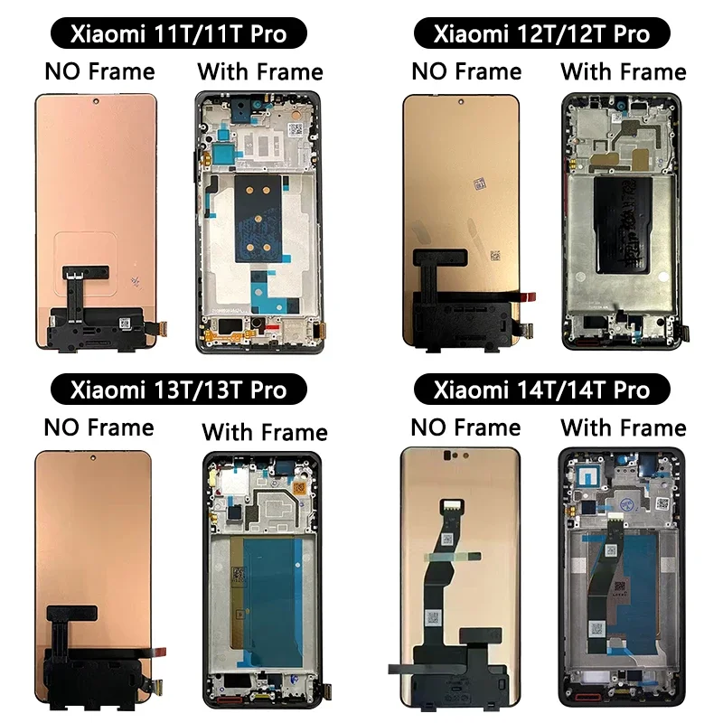 AMOLED New For Xiaomi Mi 11T 12T 13T 14T Pro 21081111RG 22071212AG 2306EPN60G LCD Touch Screen Digitizer Assembly