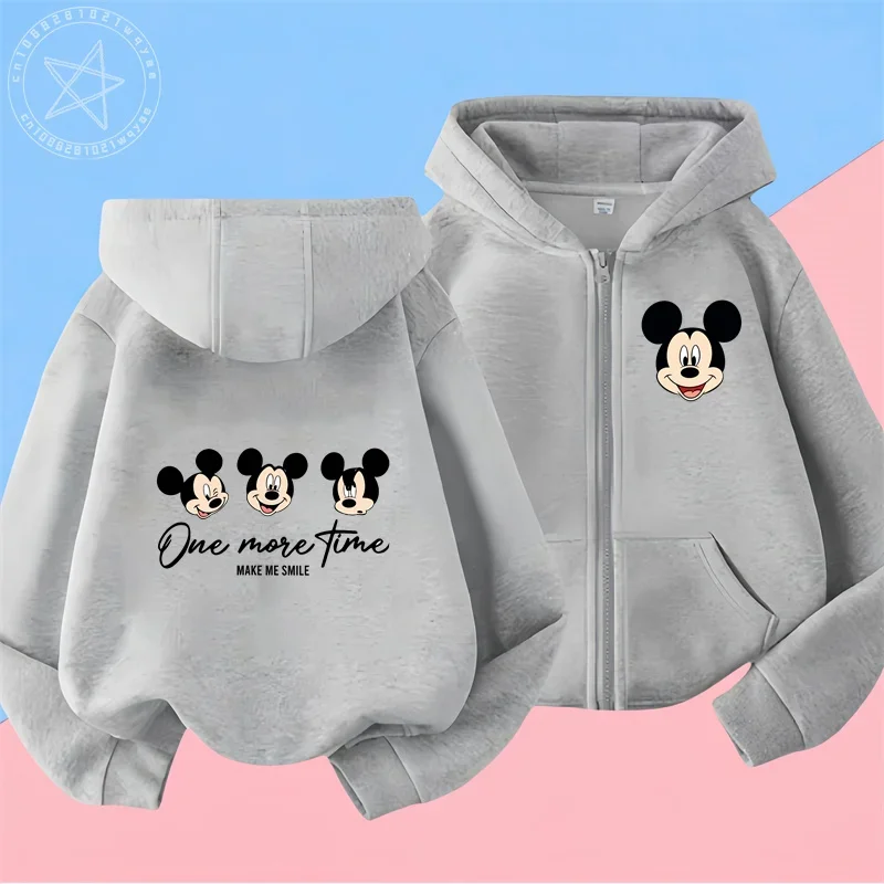 Disney Mickey Harajuku felpa con cappuccio per bambini per 3-14 anni autunno Street Fashion Boys felpa con cerniera sport all\'aria aperta Pullove