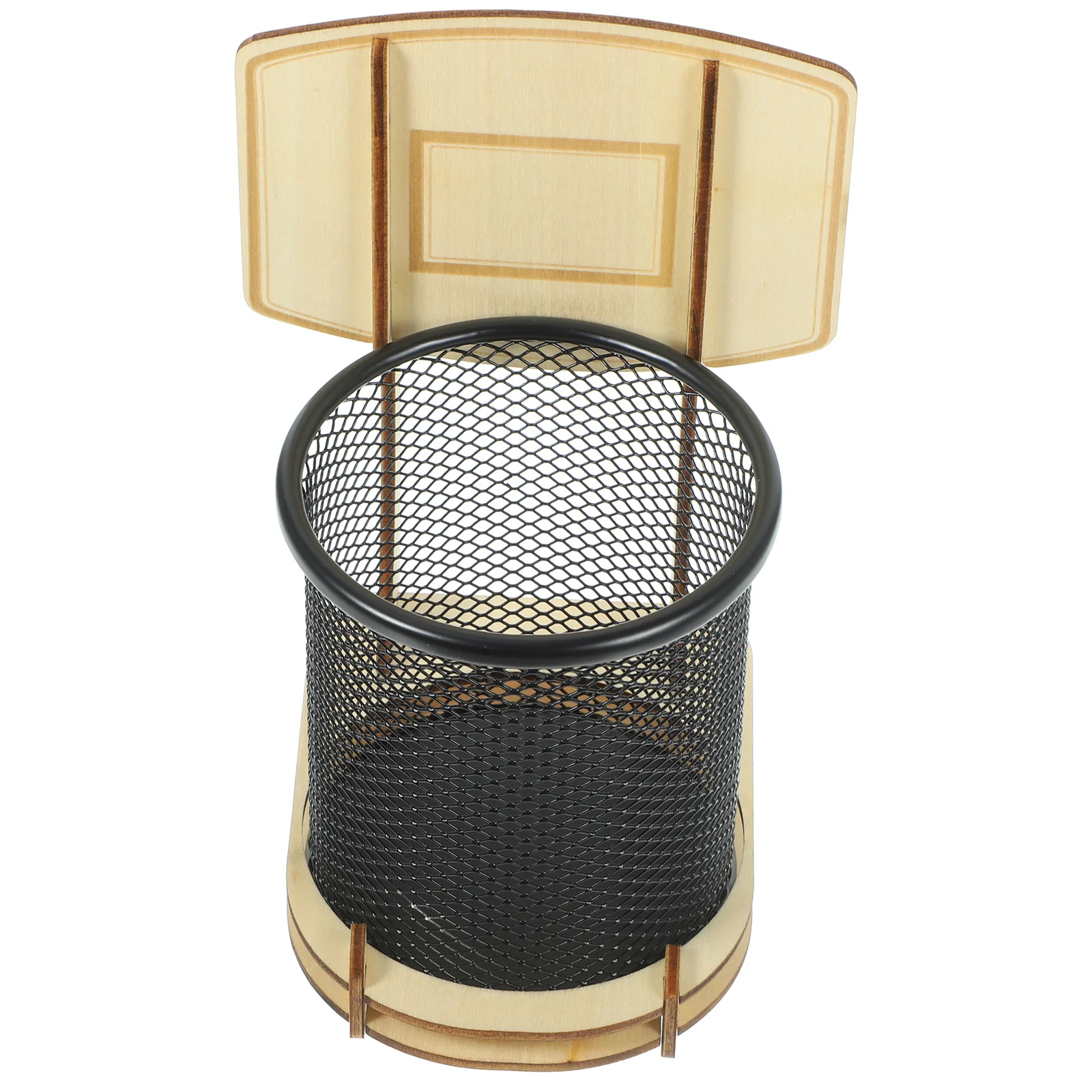 

Basketball Stand Pen Holder Wooden Pencil Large Capacity Office Cup Holders for Desk Multi-function Container