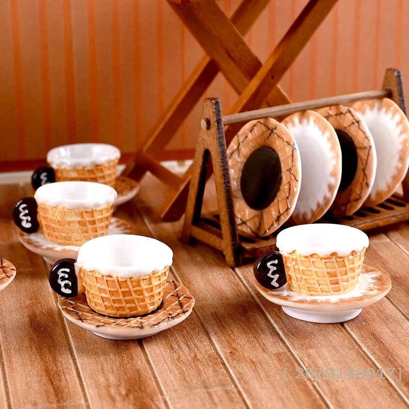 【YY26】3er-Set Miniatur-Puppenhaus Latte-Kaffeetassen Mini-Becher-Modelle Spielzeug für Heimdekoration Zubehör