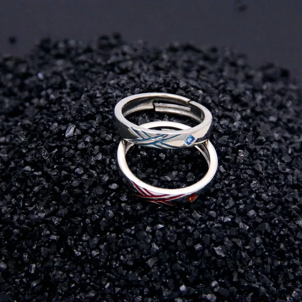 A Set Anime DARLING in the FRANXX Cosplay Ring 02 Zero Two Metal Adjustable Rings Jewelry Prop Accessories Gift