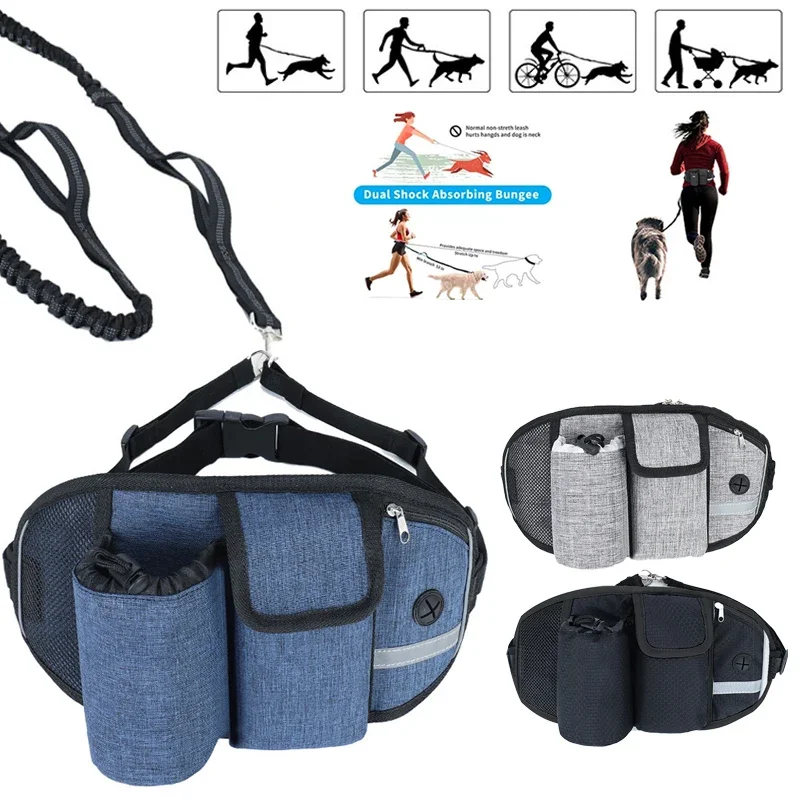 

Outdoor Pet Fanny Pack with Leash Dog Snack Bag Multifunctional Sports Running Fitness Training Walking Dog Leash