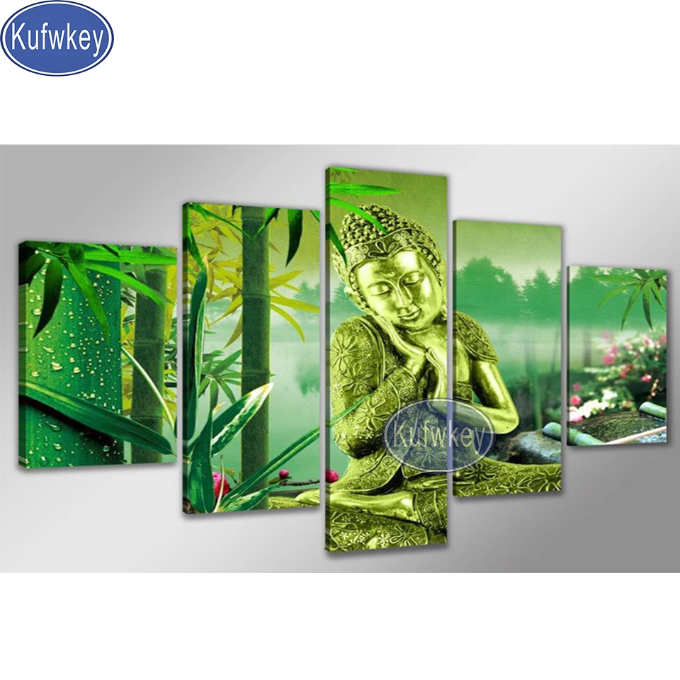 

Статуя Будды, сусальное золото, алмазная живопись, новинка 2024, полная алмазная мозаика, вышивка, изображение страз, религиозный пейзаж, декор