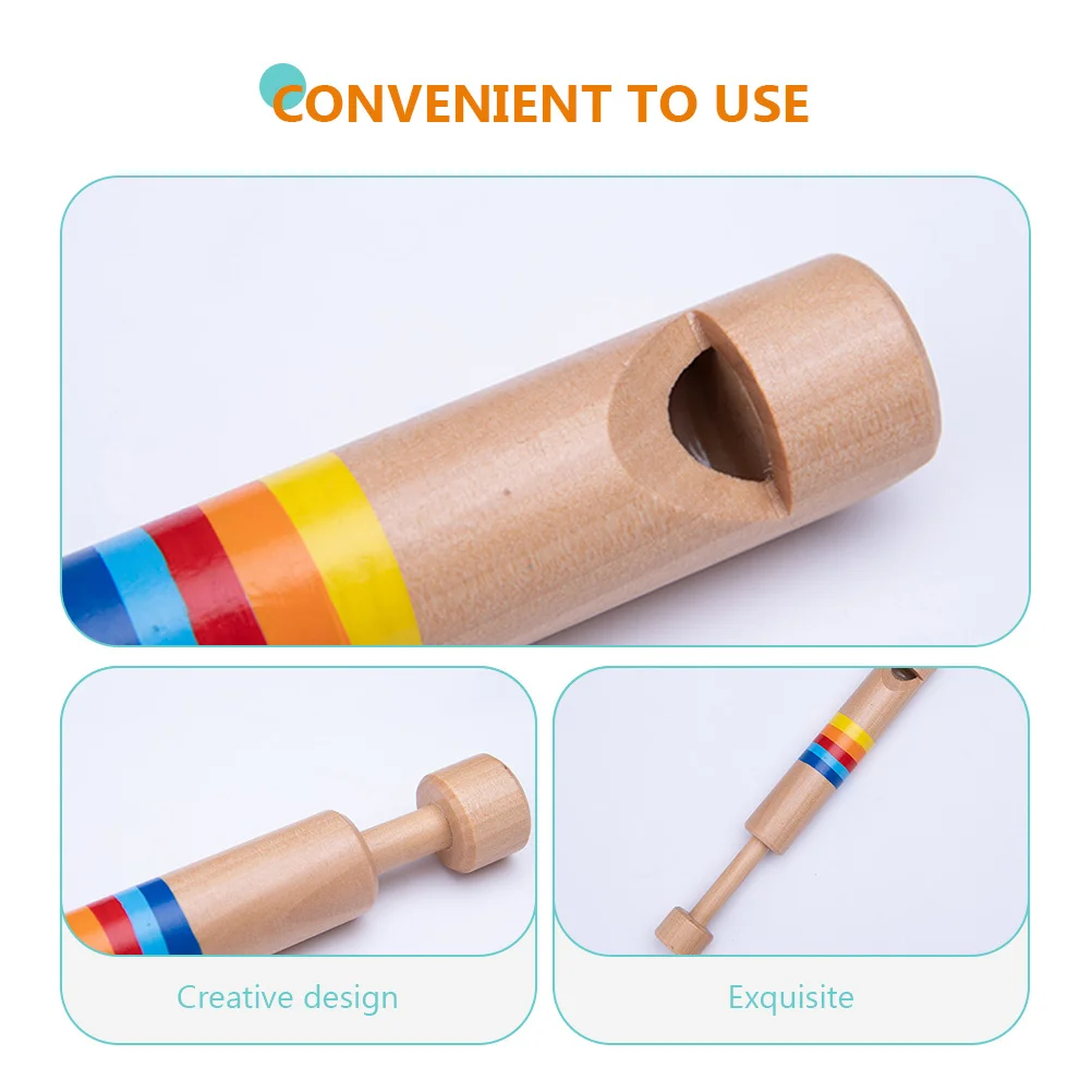 

3Pcs Wooden Flute Kids Musical Instrument Natural Sound Maker Fine Polished Safe Gift for Children Wooden Flute
