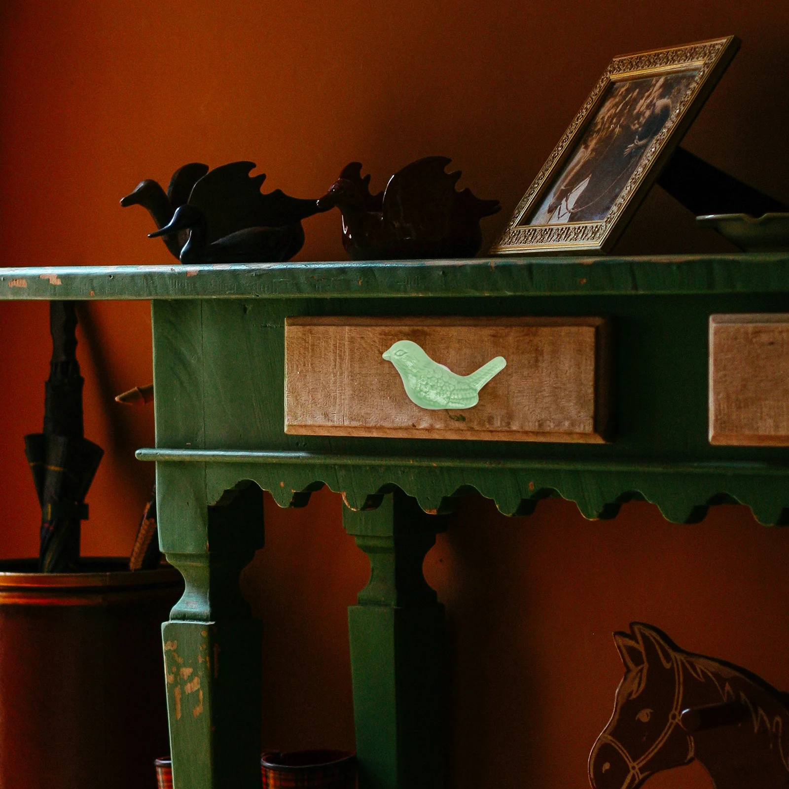 

2Pcs Ceramic Drawer Knobs European Style Modern Single Hole Cabinet Handle for Wardrobe Closet Pull Handles Silver Olive Green