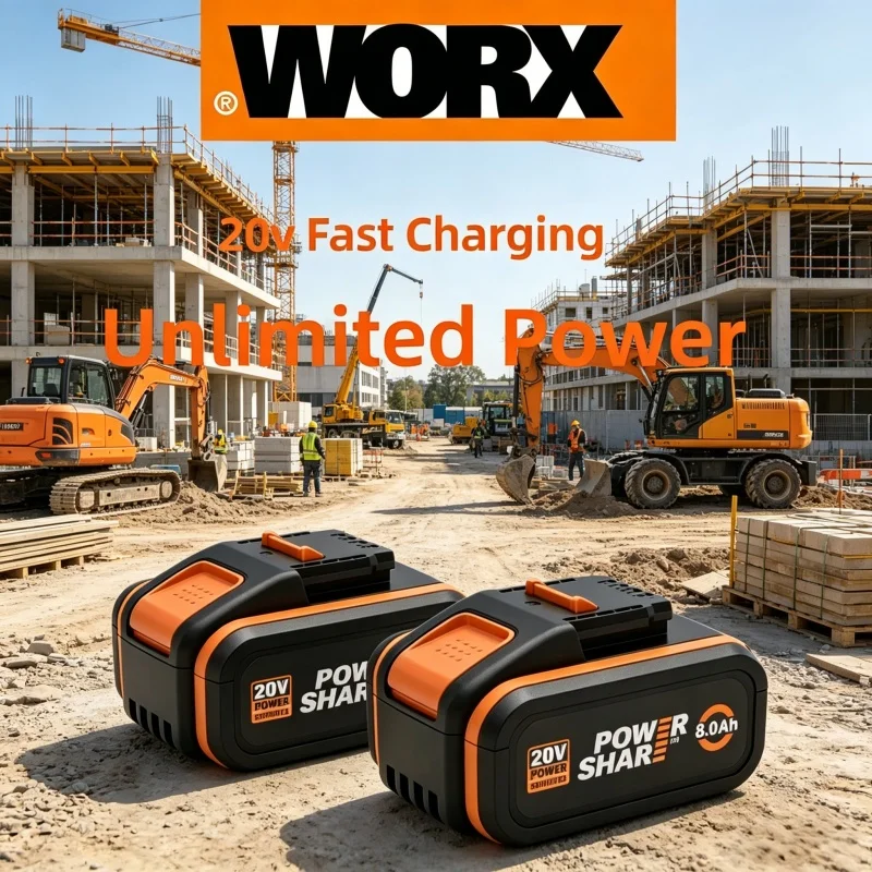 

Аккумулятор WORX 20V PowerShare PRO 4.0Ач 6.0Ач 8.0Ач Li-ion, сменный, для беспроводных электроинструментов 20В