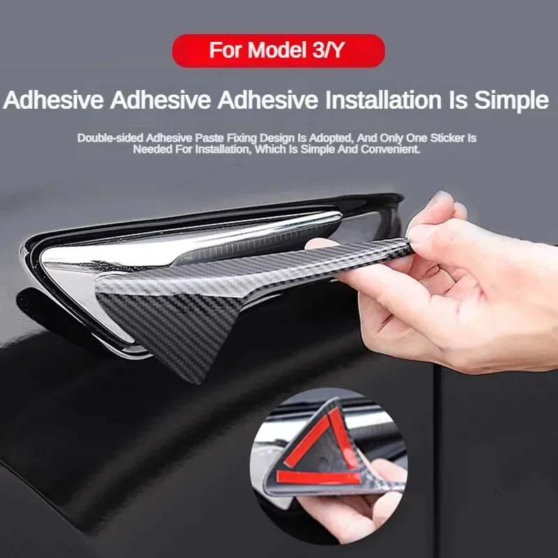 Car Side Camera Protective Cover ABS Carbon Fiber Protective Cover Turn Signal Cover Suitable for Tesla Model 3 Model Y