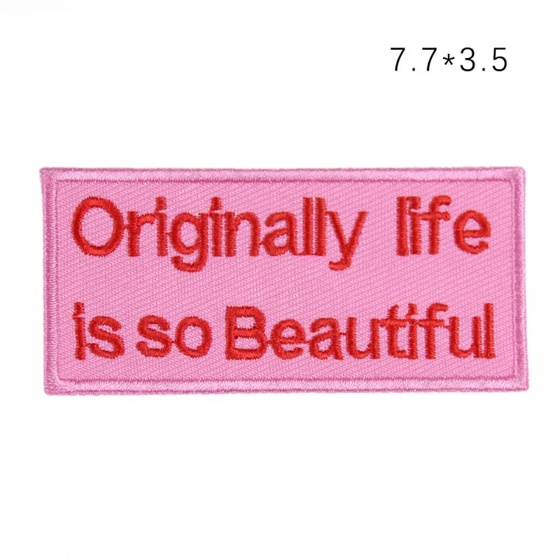 High-end Burnt Edge Embroidery Flower Stamp Colored Letters Personalized Children's Clothing Accessories English Adhesive