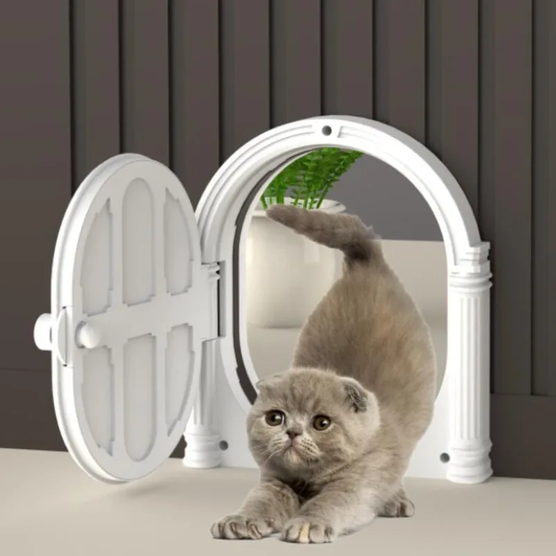 

New Directional Control Pet Door - Durable ABS Cat Flap with Adjustable Entry/Exit, Barrier-Free Pet Access Gate, Weatherproof