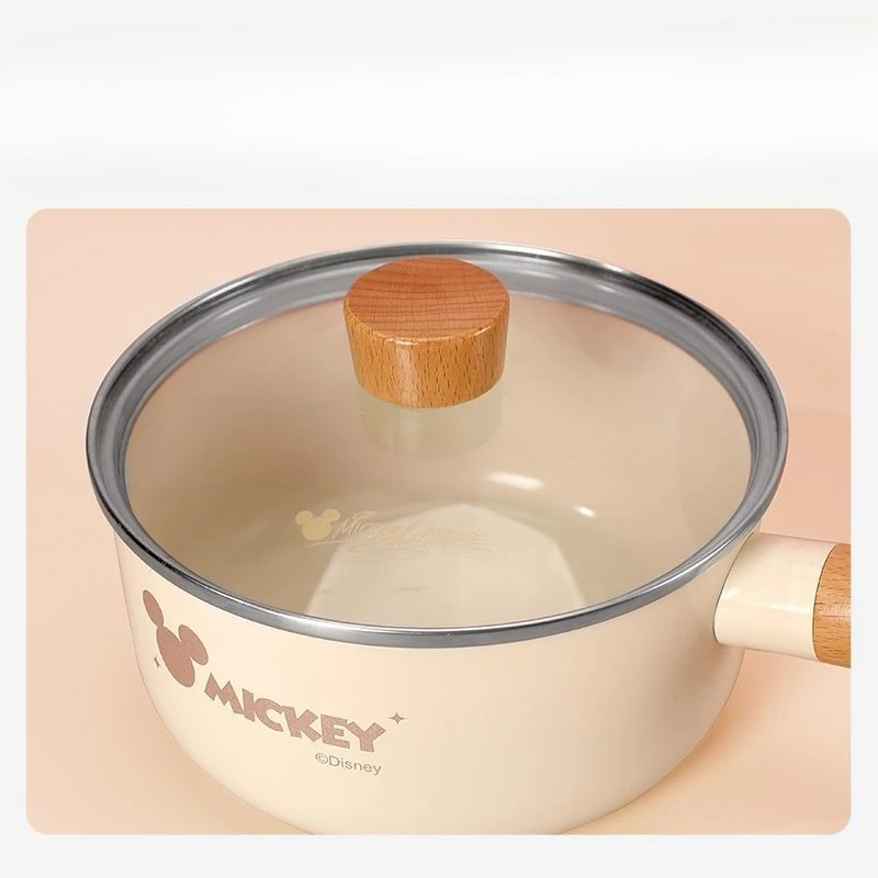 Anime cute Disney Mickey cartoon pattern complementary food pot Xueqi sauce pan cooking instant noodles non-stick frying pan