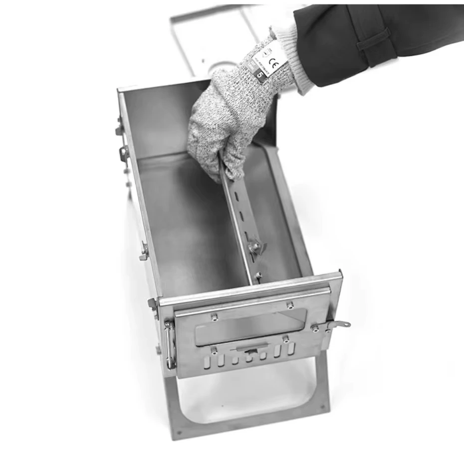 Stainless Steel Portable Tent Stove Folding With Side Glass Chimney Camping Wood Stoves Heating Cooking Barbecue