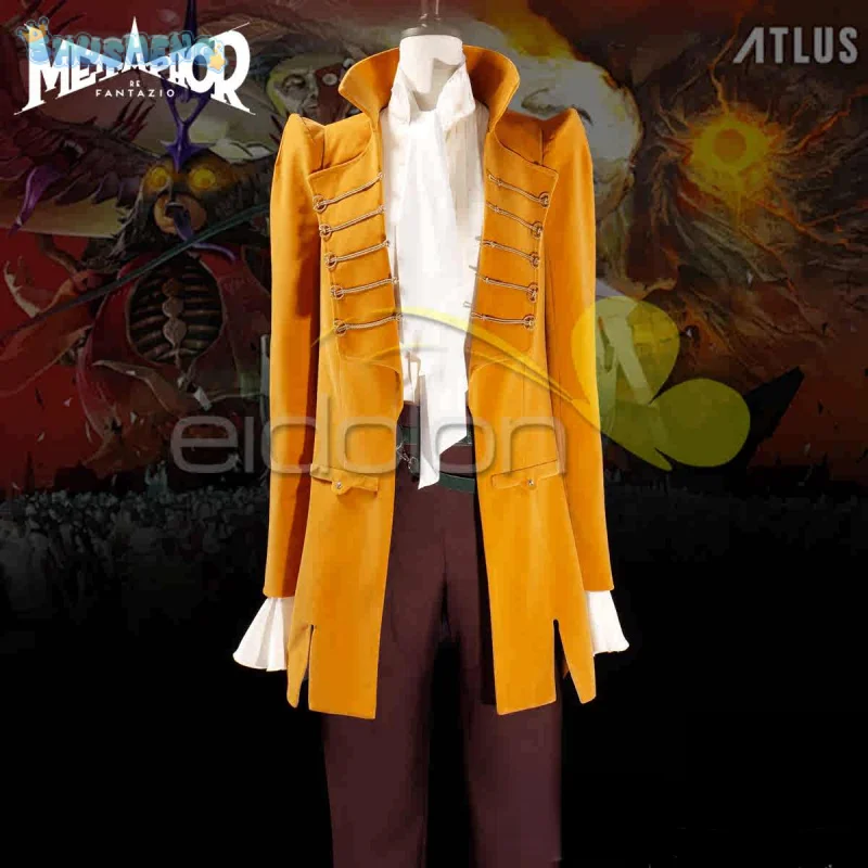 Metaphor: ReFantazio Leon Strohl Soldier Cosplay Costume Coat shirt tie pants complete set gorgeous outfit Halloween Man unifom