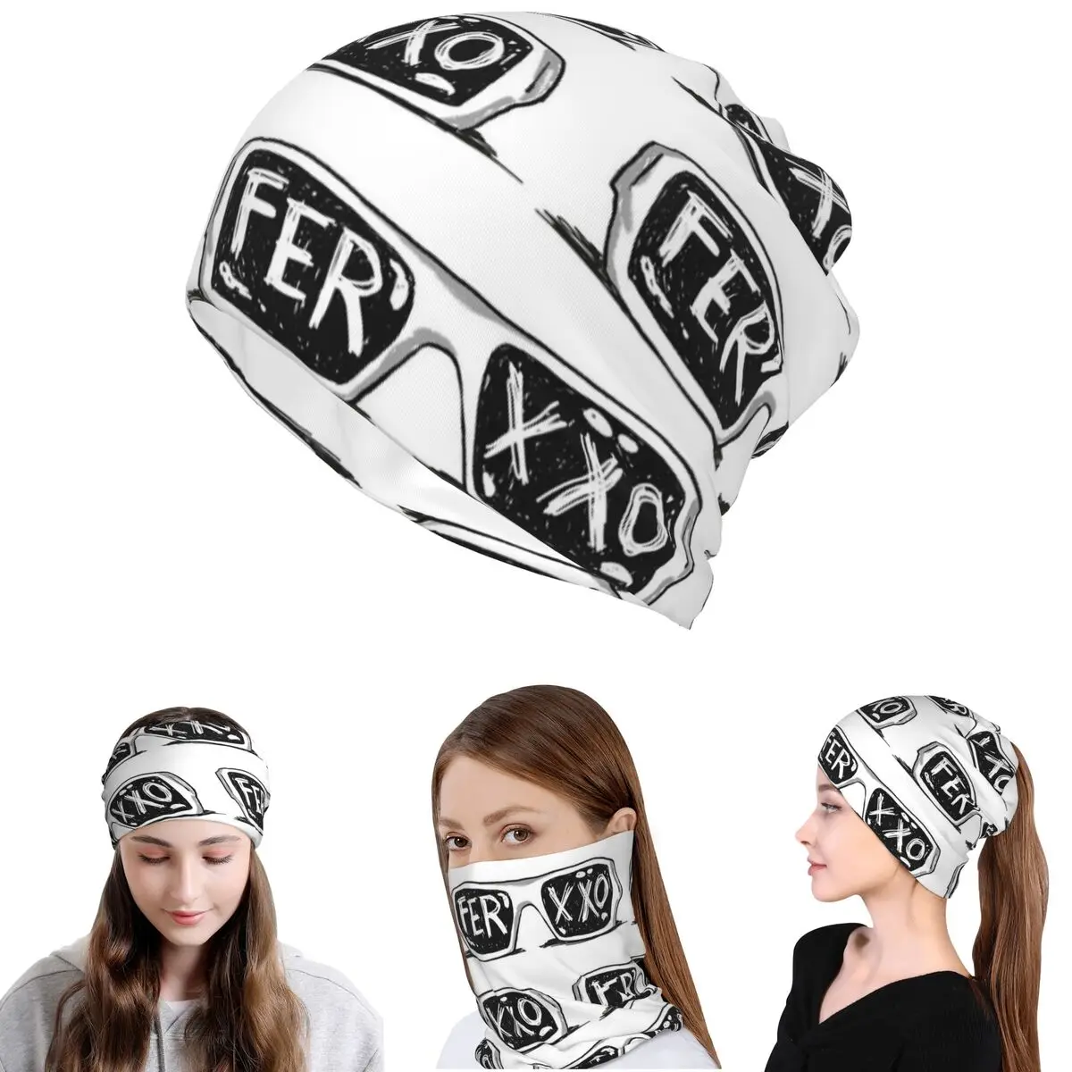 

Feid Ferxxo Singer Tour Logo Fun Music Album Bandana Neck Cover Mask Scarf Cycling Scarf Beanies Hat Unisex Adult Washable