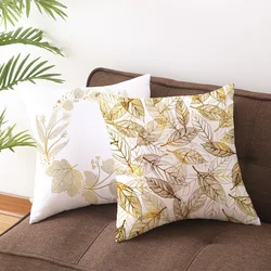 Nordic Sofa Pillow Cover, Golden Leaf, Peach Skin, Cushion Cover, Household Products, New, Wholesale, 2023