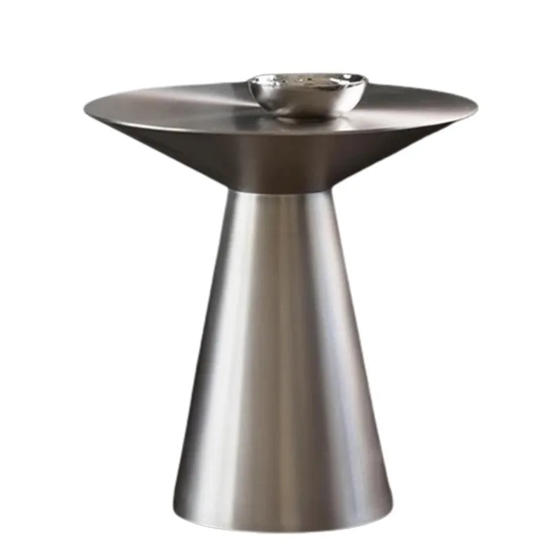 Stainless Steel Titanium Small Coffee Table Ins Home Small Household Side Table Italian Round Corner Table Coffee Tables