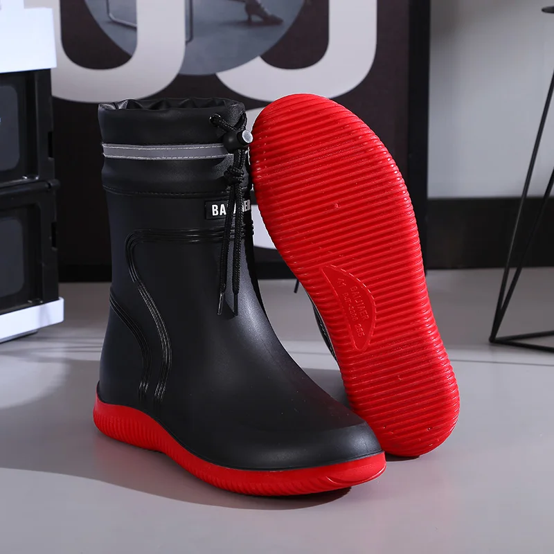 Botas de chuva masculinas de alta qualidade, botas de trabalho de cano médio, botas de pesca, à prova d'água, para todas as e...