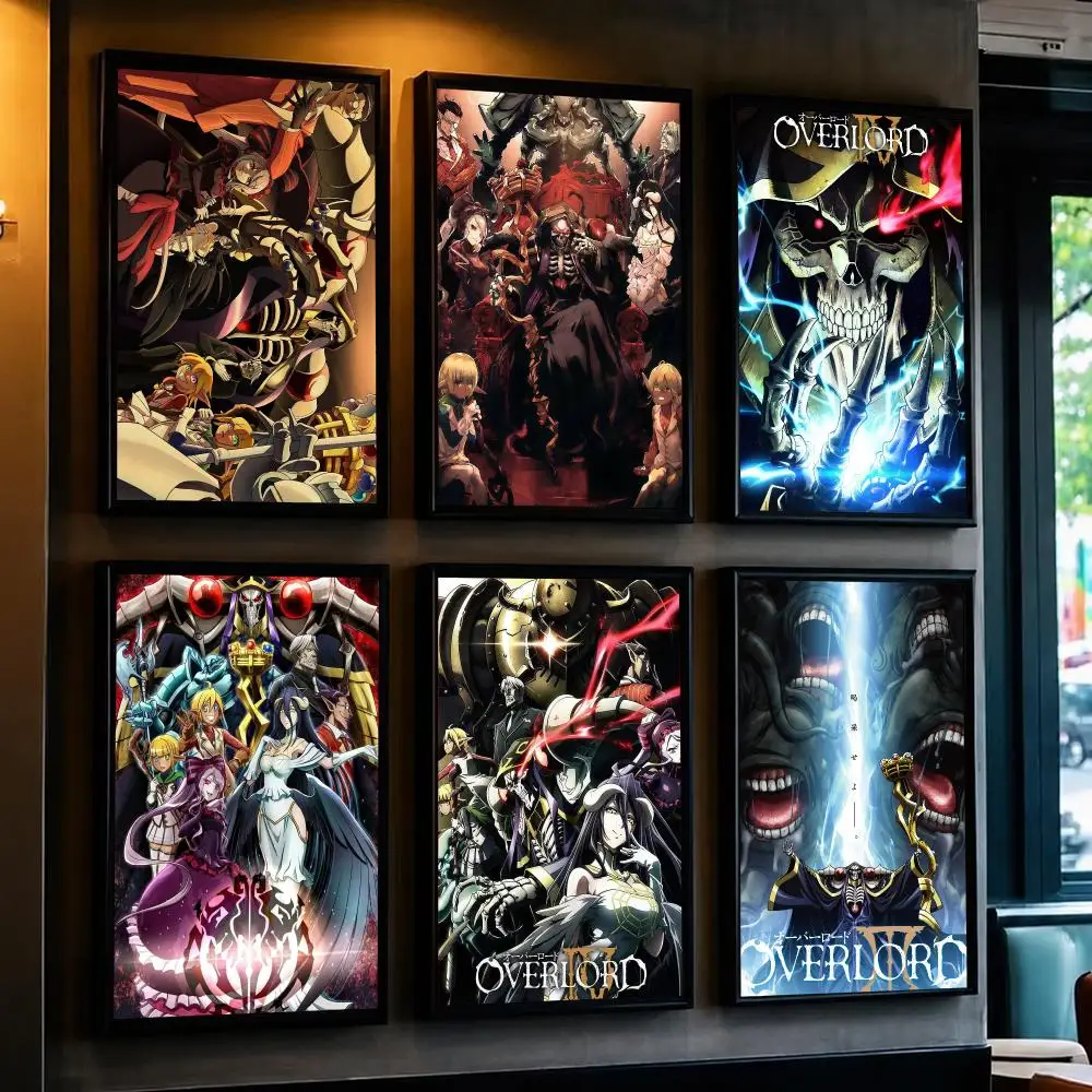 anime O-Overlord-D Poster Decorative Wall Art Sticker for Cafe Office Bedroom and Living Room