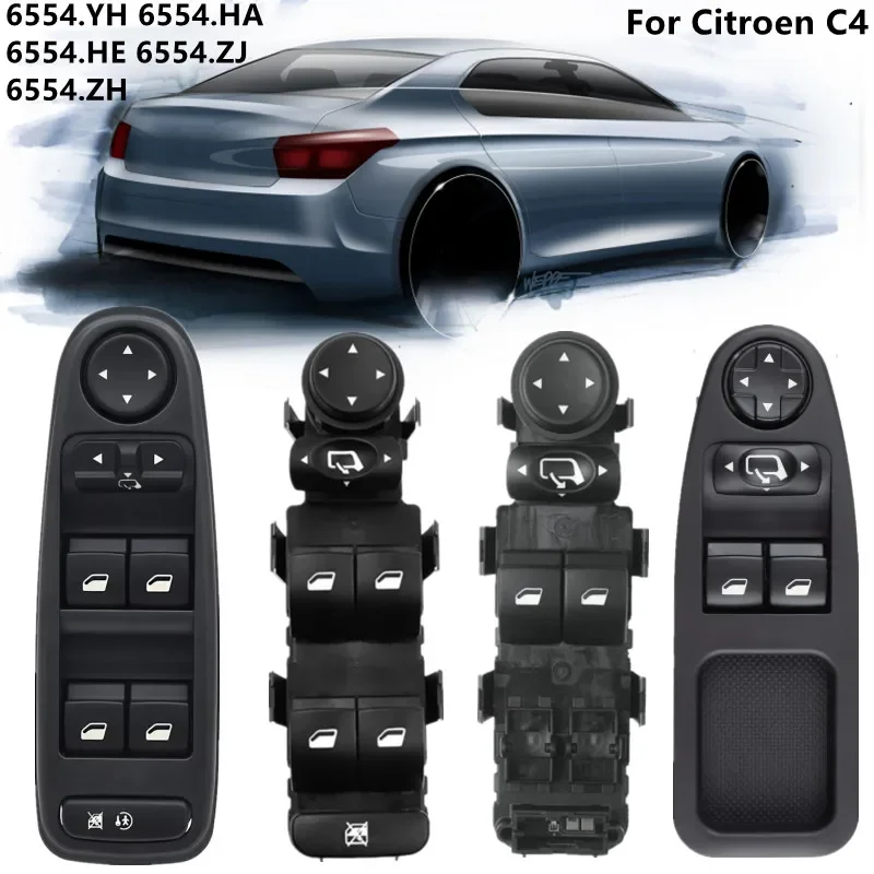 Przycisk podnośnika szyb do Citroen C4 2004-2010 C4 PICASSO Peugeot Expert 6554.YH 6554.HA 6554.ZJ 6554.ZH 6554.HE