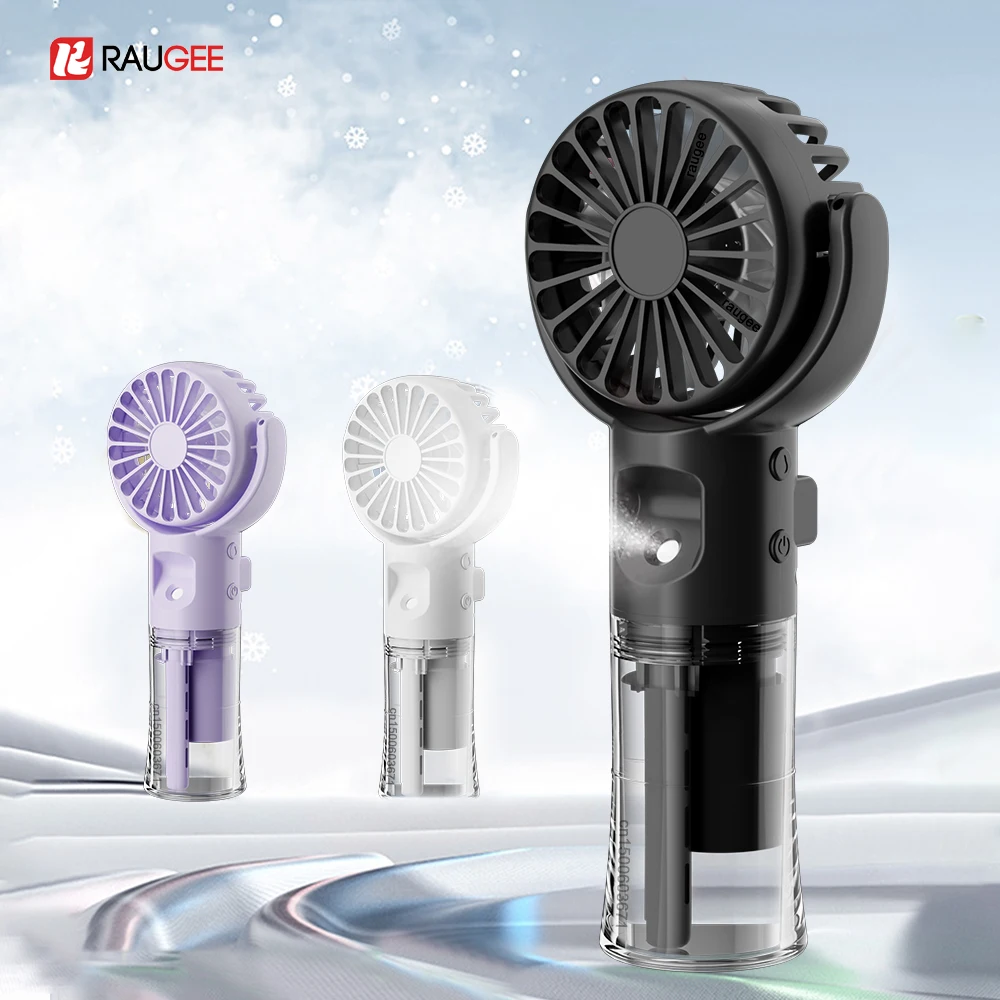 Tragbarer Wassernebel-Ventilator Mini Handventilator mit Luftbefeuchter USB-Aufladbarer Nackenventilator mit Sprühfunktion 4 Geschwindigkeiten Outdoor Persönlicher Handventilator