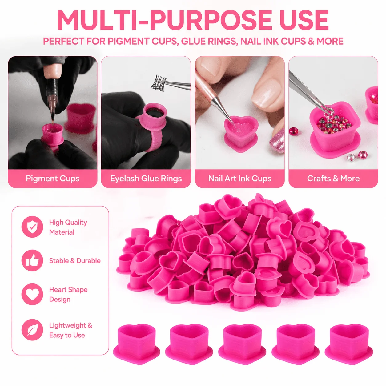 Tattoo Ink Set 54pcs 4 Colors 5ml Each with 50 Heart Shaped Cups Saturated Even for Beginners Practice Tattoo Supplies
