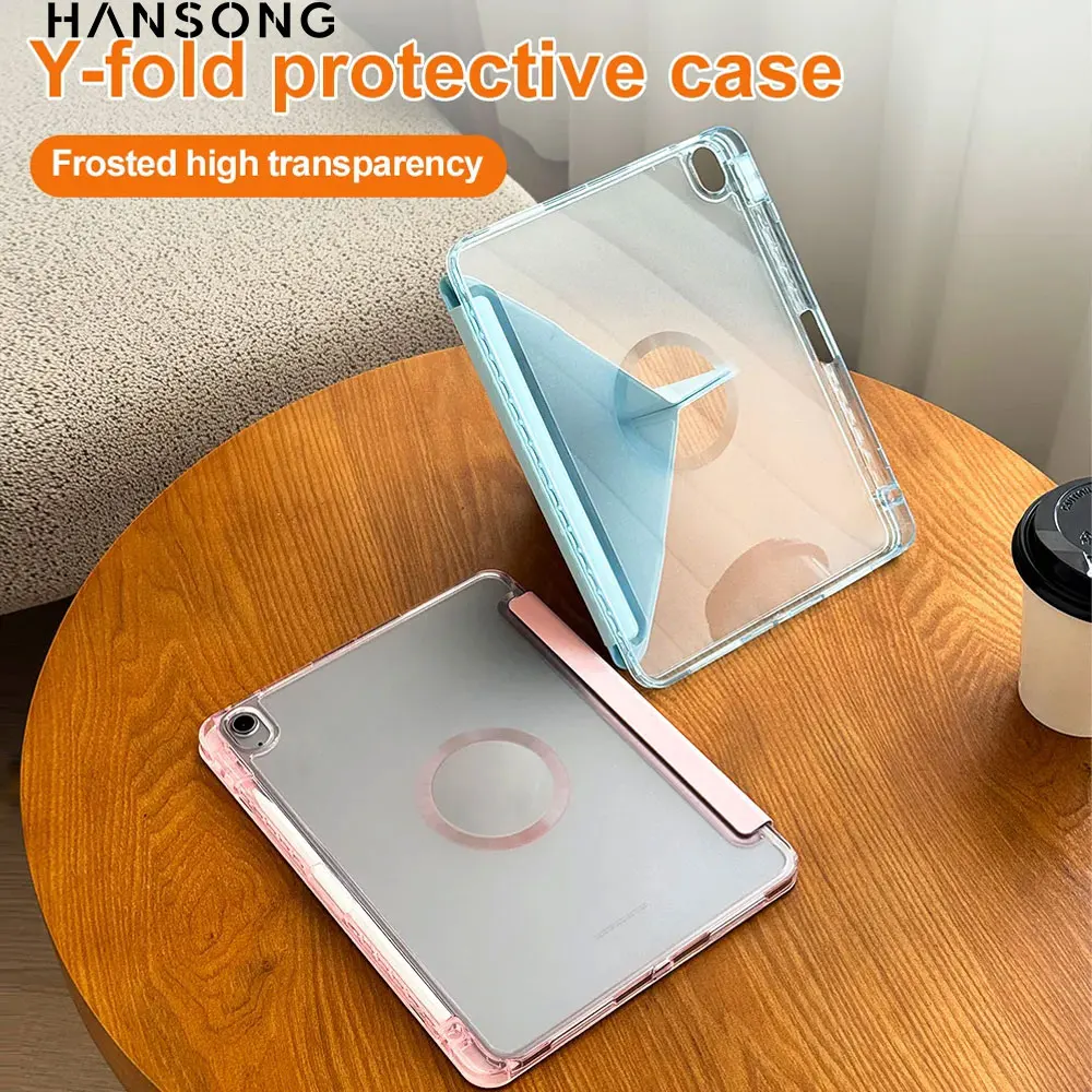 For iPad 10th Gen 11th Gen Case For iPad Air 11 13 M2 M3 Air 5/4 Pro 11 12.9 13 M4 M5 13in Y-shaped Ultra-thin Matte Clear Case