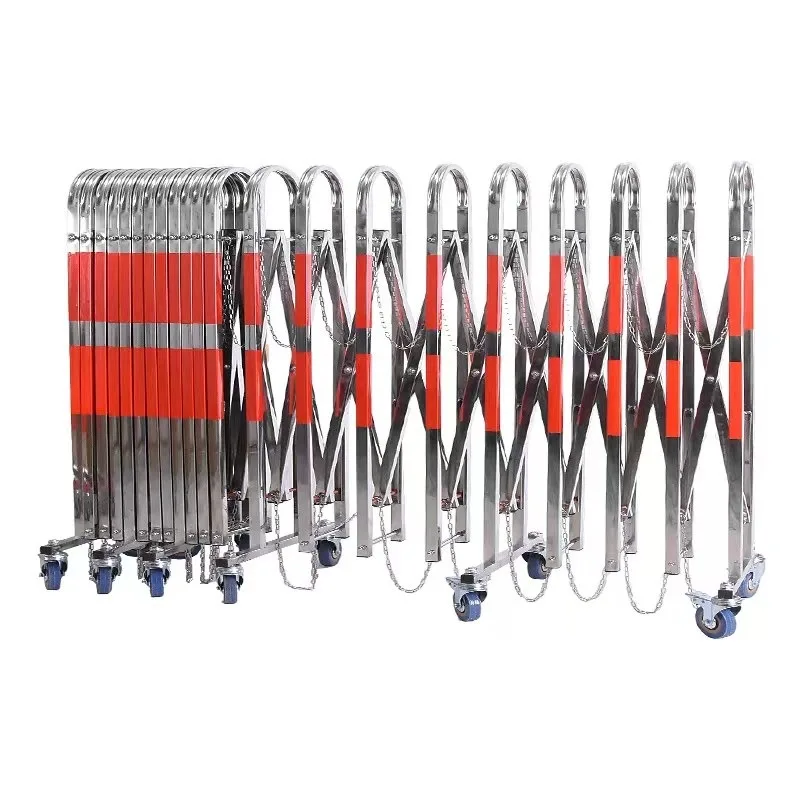 Stainless Steel Telescopic Fence Movable Folding Barrier For Kindergarten Construction Site Safety