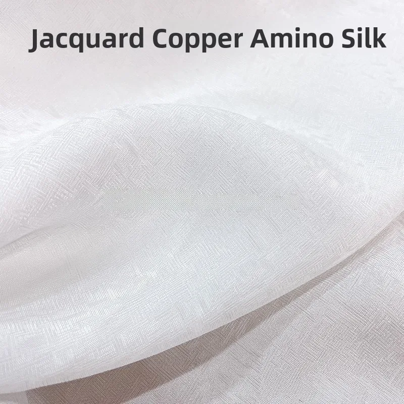 

Chinese Ethnic Copper Ammonia Silk Fabric Tkae Weave White Thin Strap Hanfu Innerwear Material Floral Embroidery Home Decor